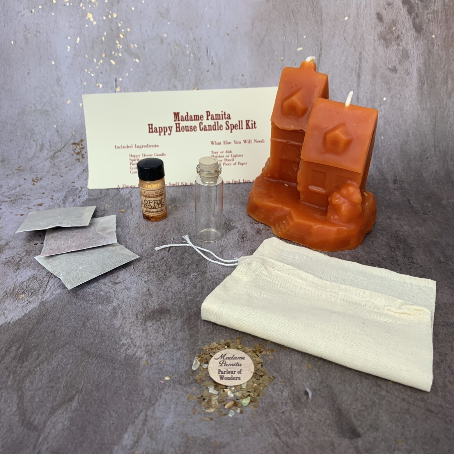 Happy House Candle Spell Kit - Home Protection, Harmony & Blessings