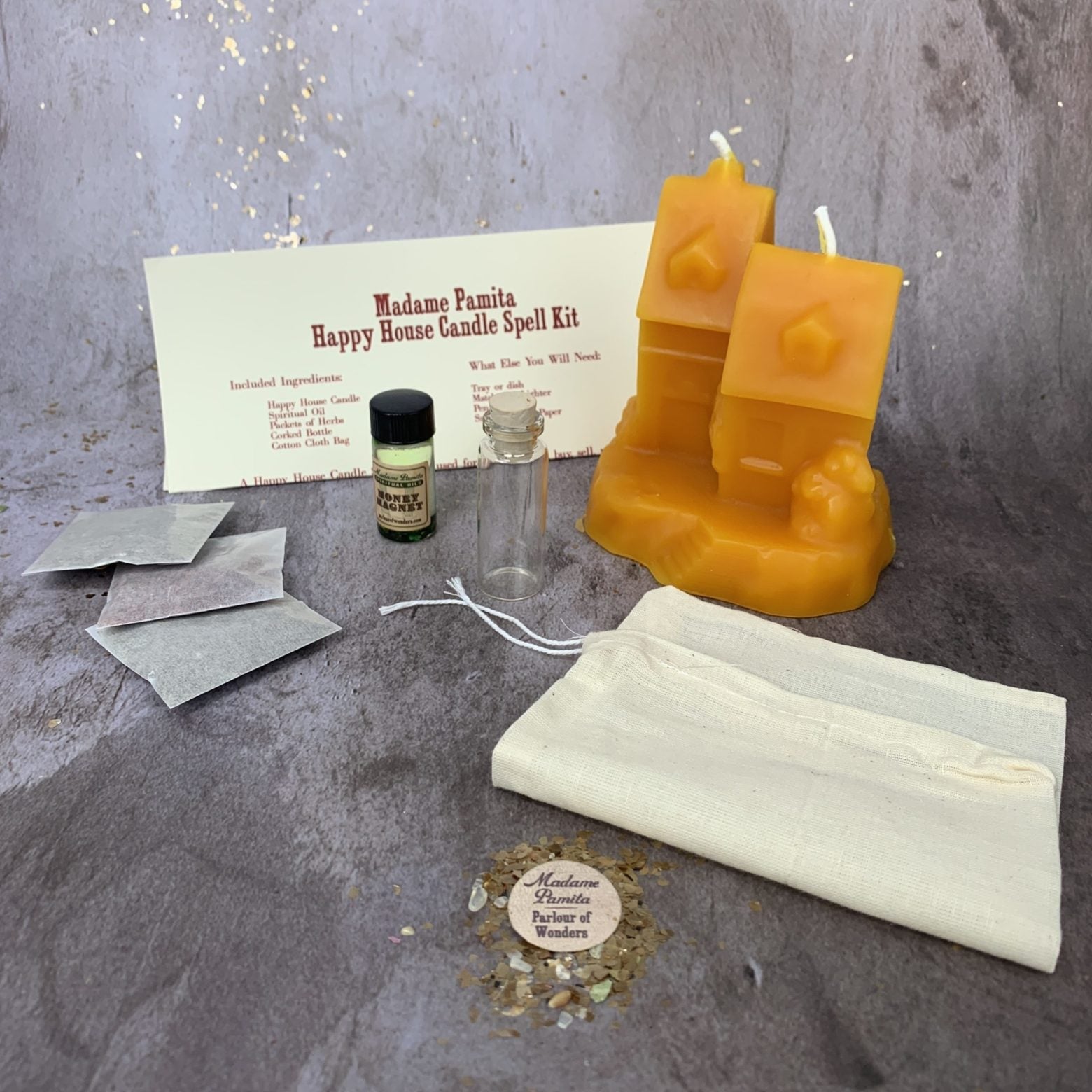 Happy House Candle Spell Kit - Home Protection, Harmony & Blessings